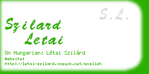 szilard letai business card